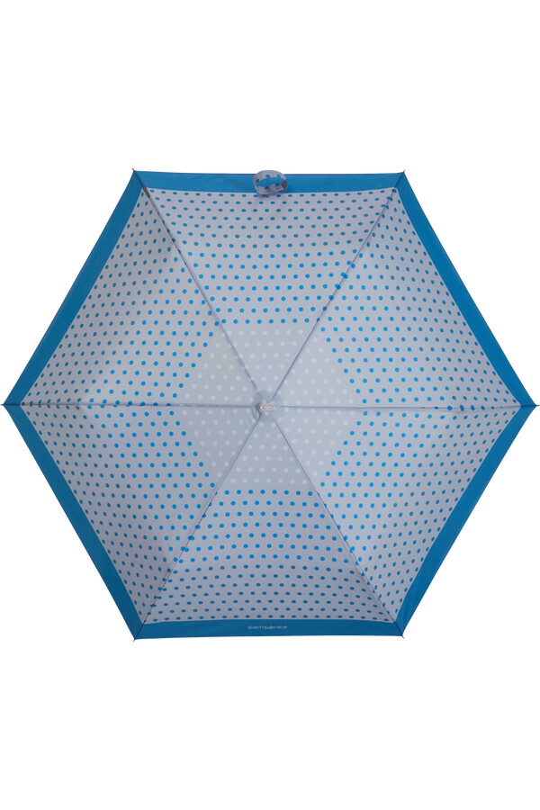 alu drop s paraplu met blauwe stippen